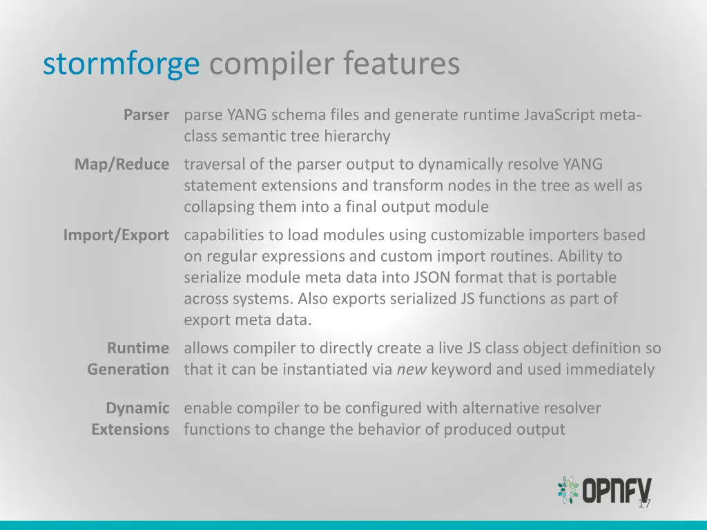 stormforge compiler features