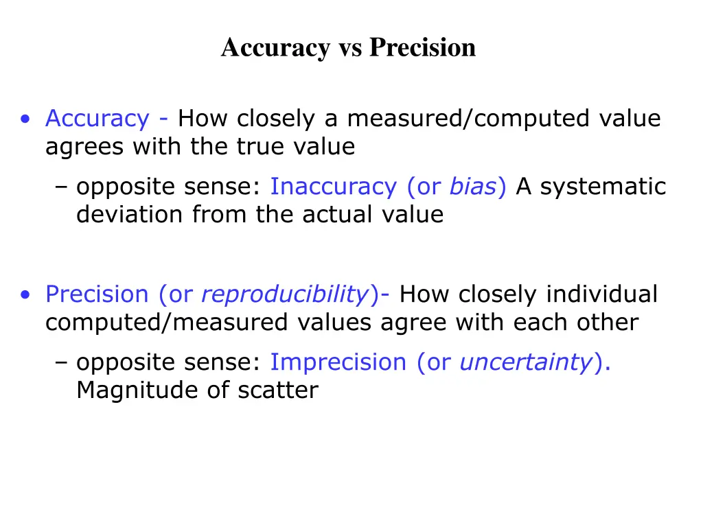 accuracy vs precision