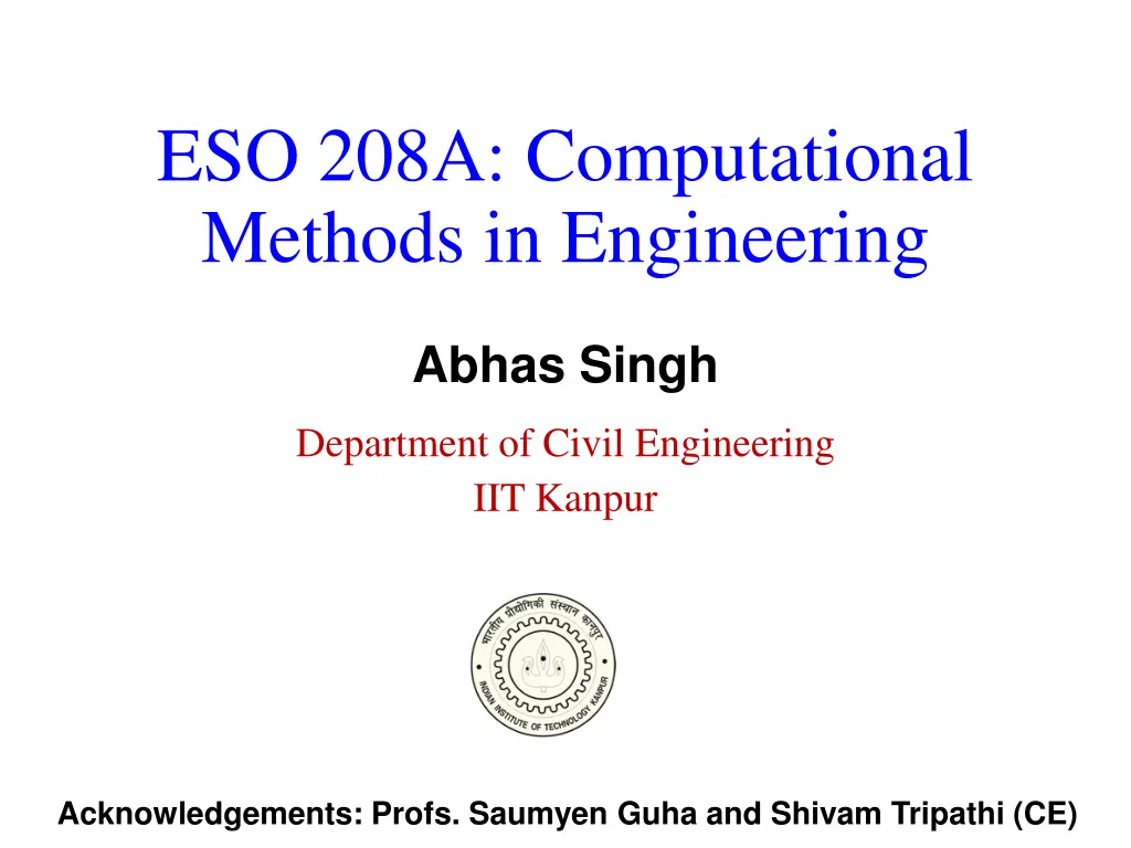 eso 208a computational methods in engineering