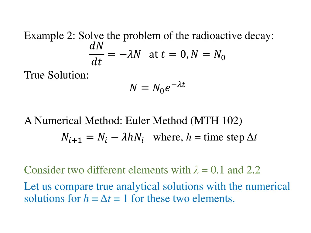 example 2 solve the problem of the radioactive