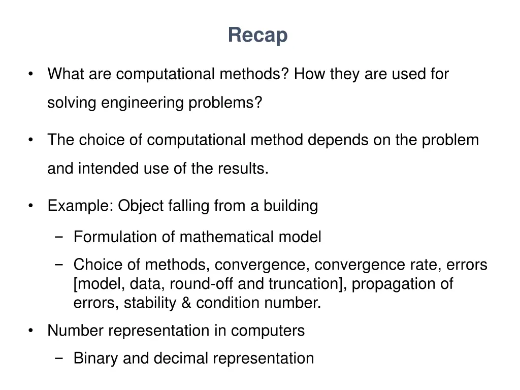 recap