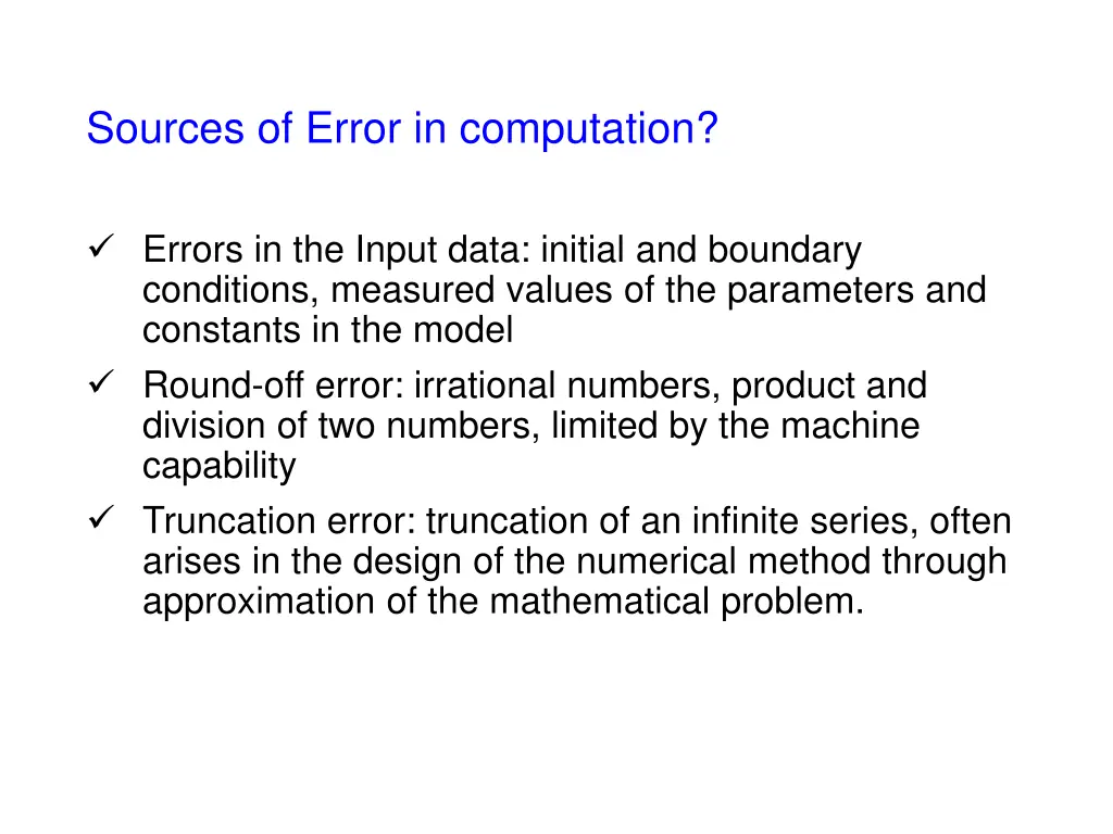 sources of error in computation