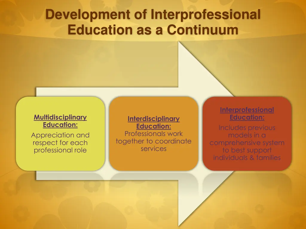 development of interprofessional education
