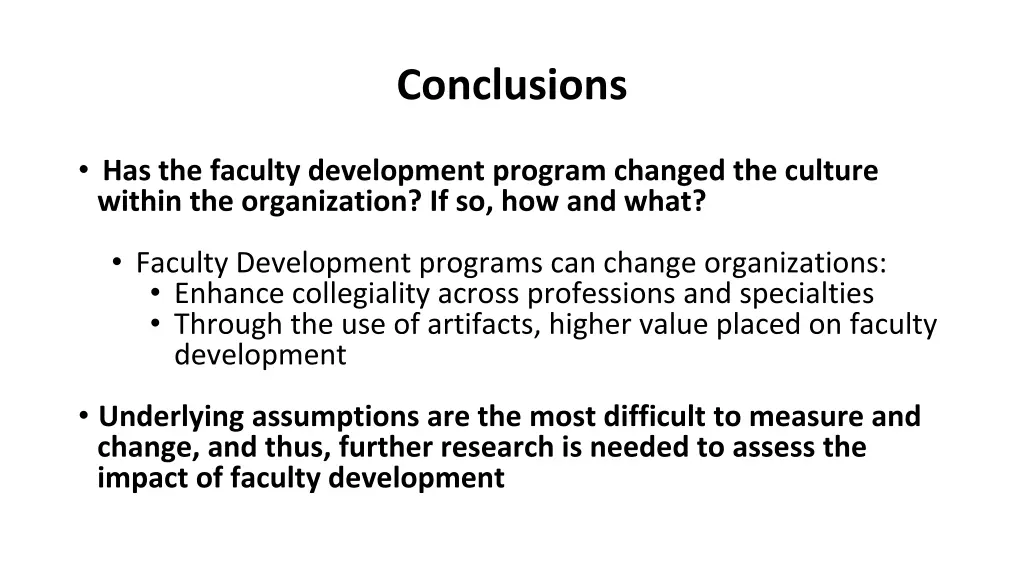 conclusions