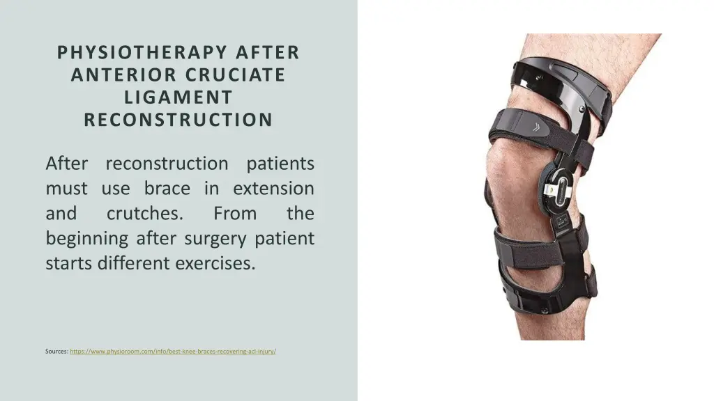 physiotherapy after anterior cruciate ligament