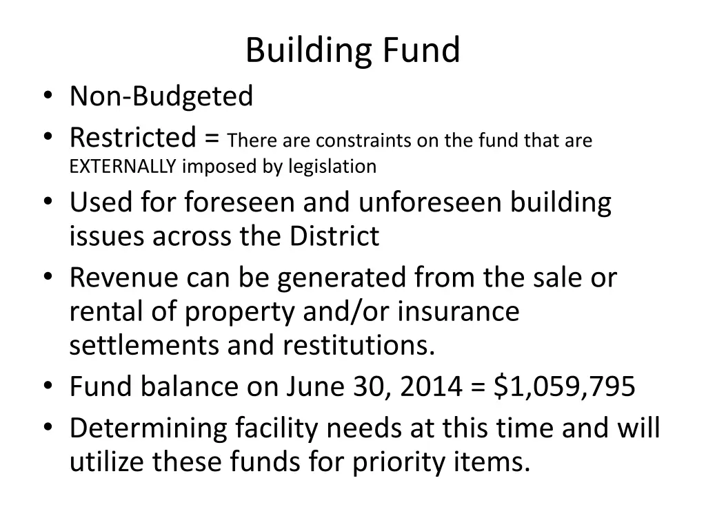 building fund