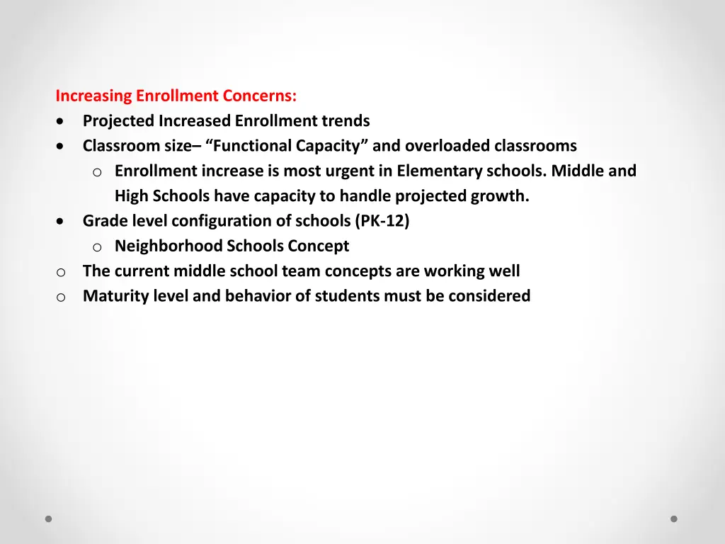 increasing enrollment concerns projected