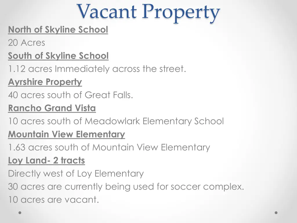 vacant property north of skyline school 20 acres