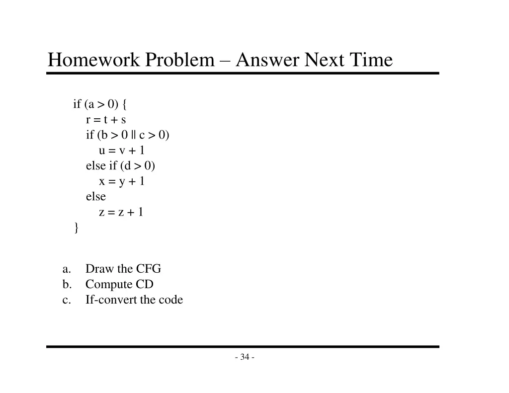 homework problem answer next time