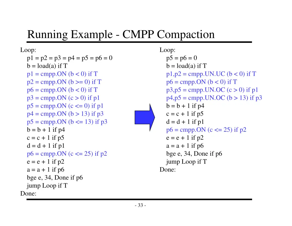 running example cmpp compaction