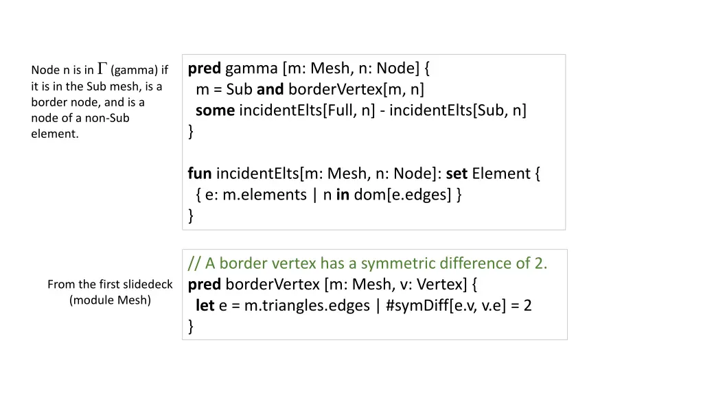 node n is in gamma if it is in the sub mesh