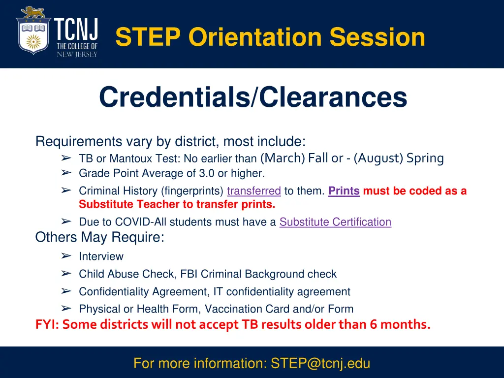 step orientation session 1