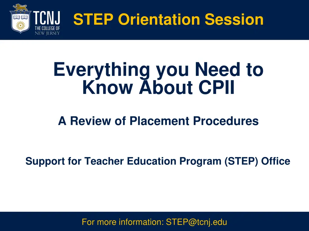 step orientation session
