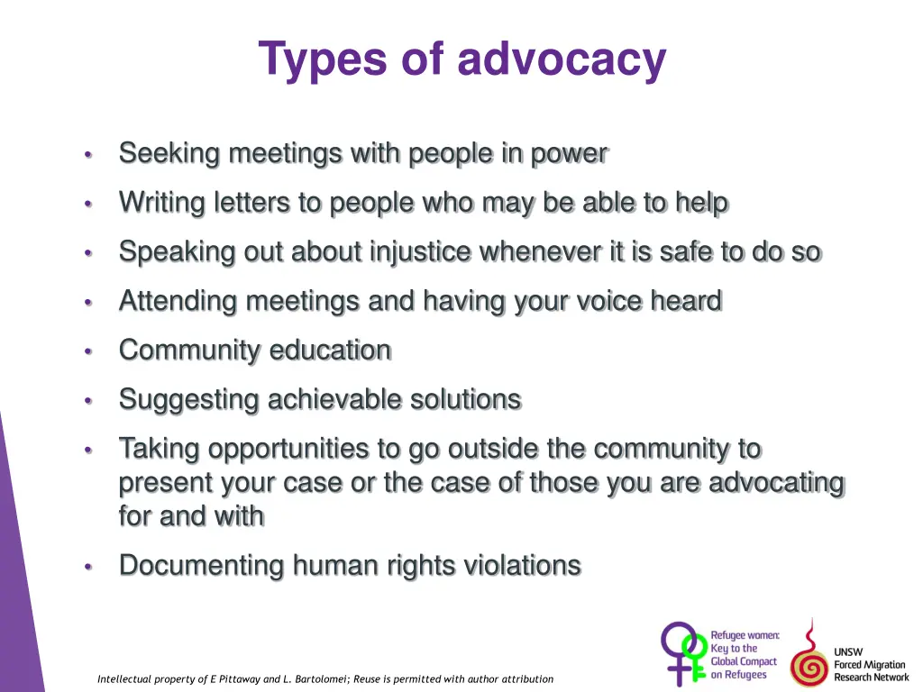 types of advocacy