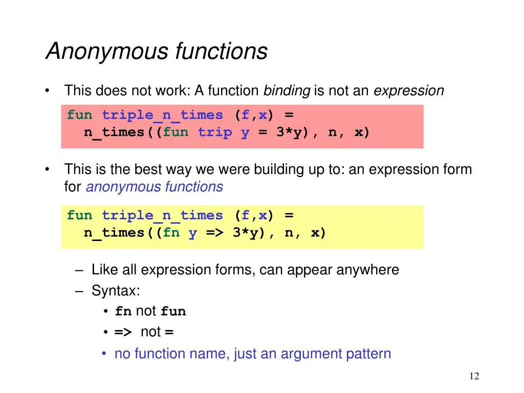 anonymous functions