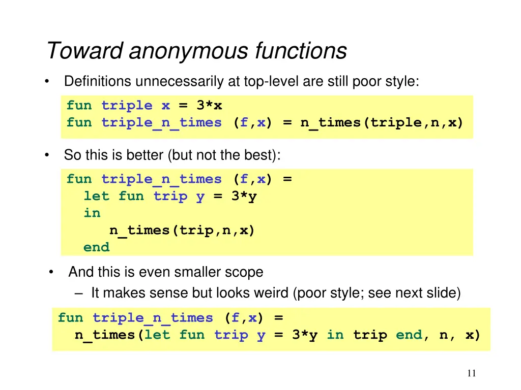 toward anonymous functions