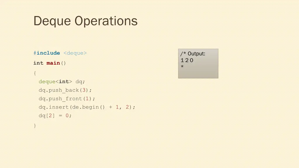 deque operations