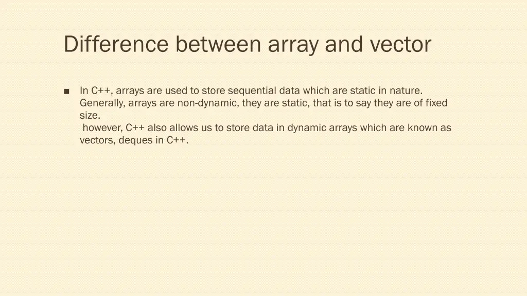 difference between array and vector