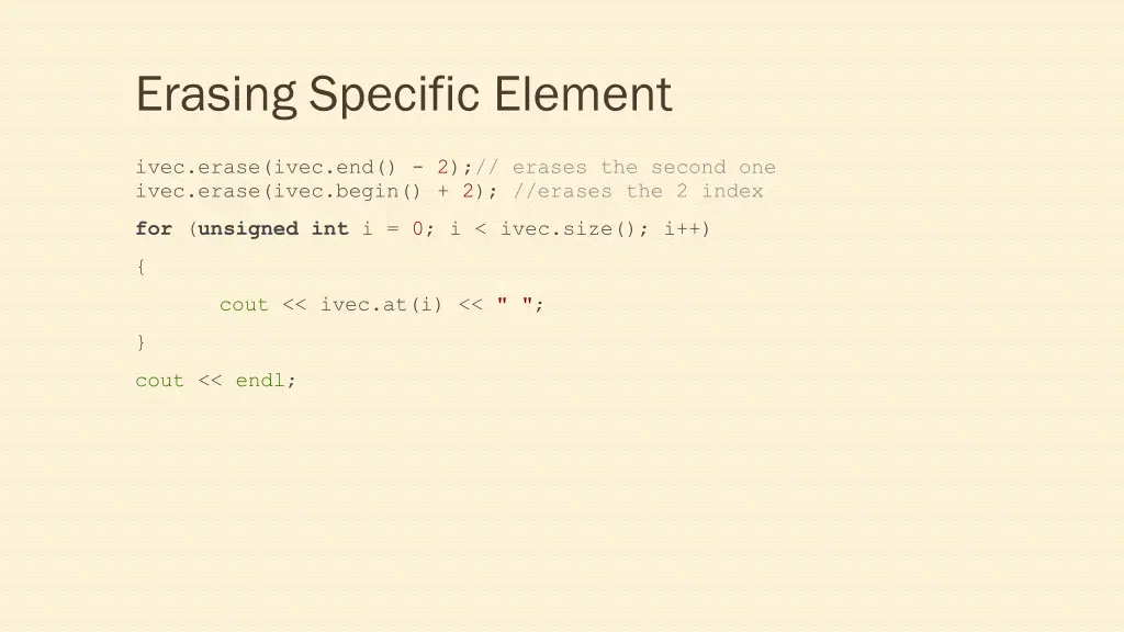 erasing specific element