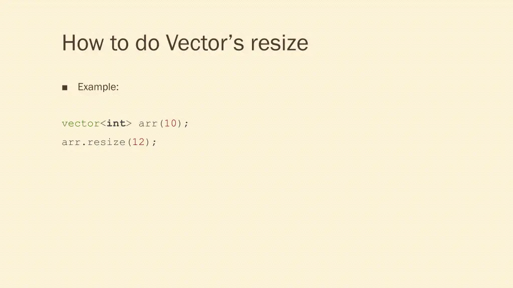 how to do vector s resize
