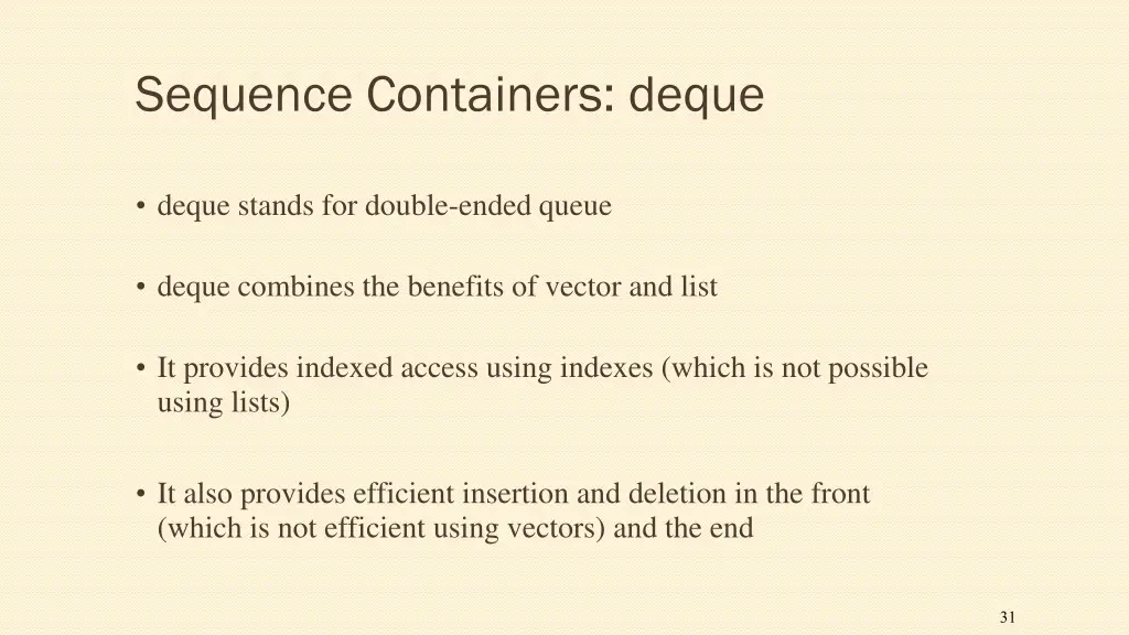 sequence containers deque