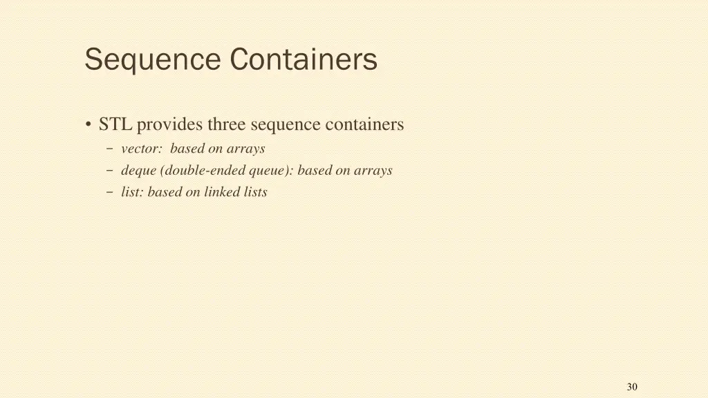 sequence containers