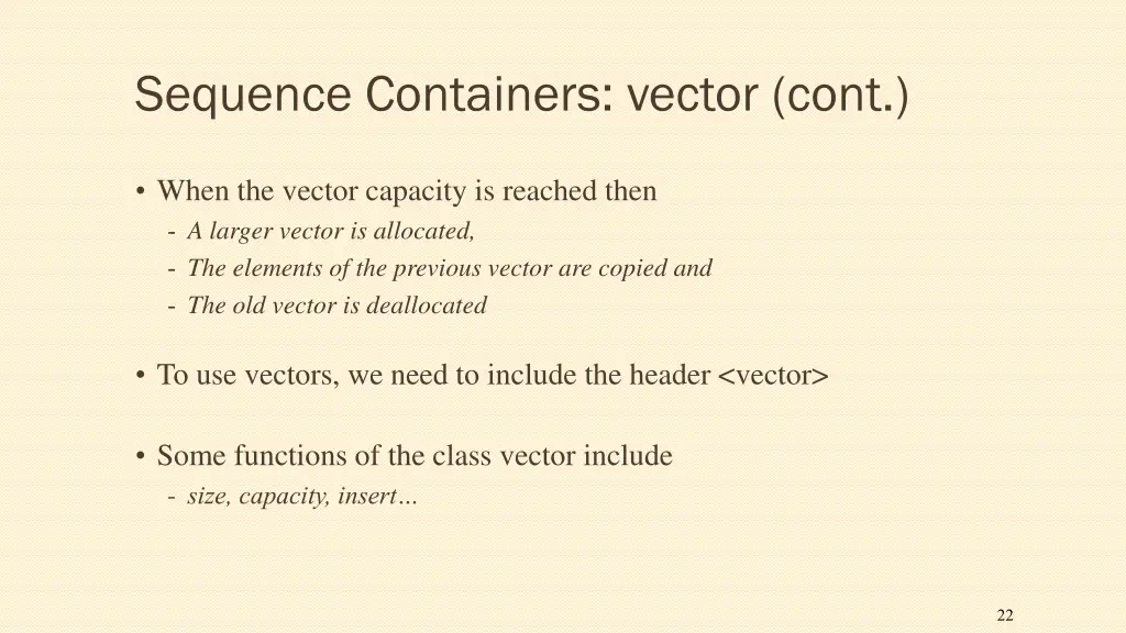 sequence containers vector cont