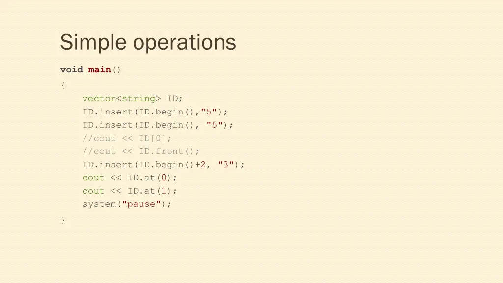 simple operations