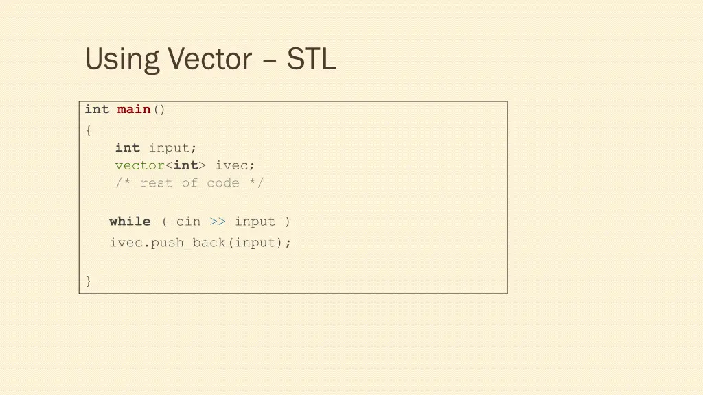 using vector stl