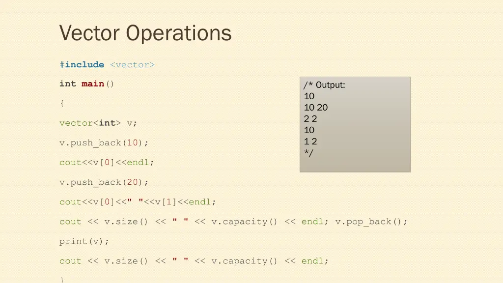 vector operations