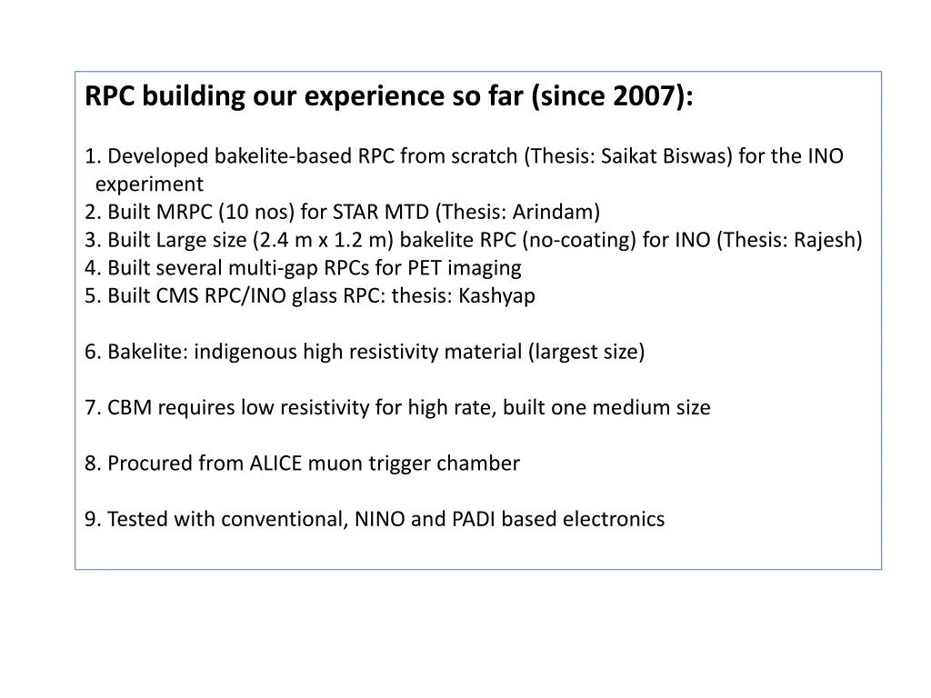 rpc building our experience so far since 2007