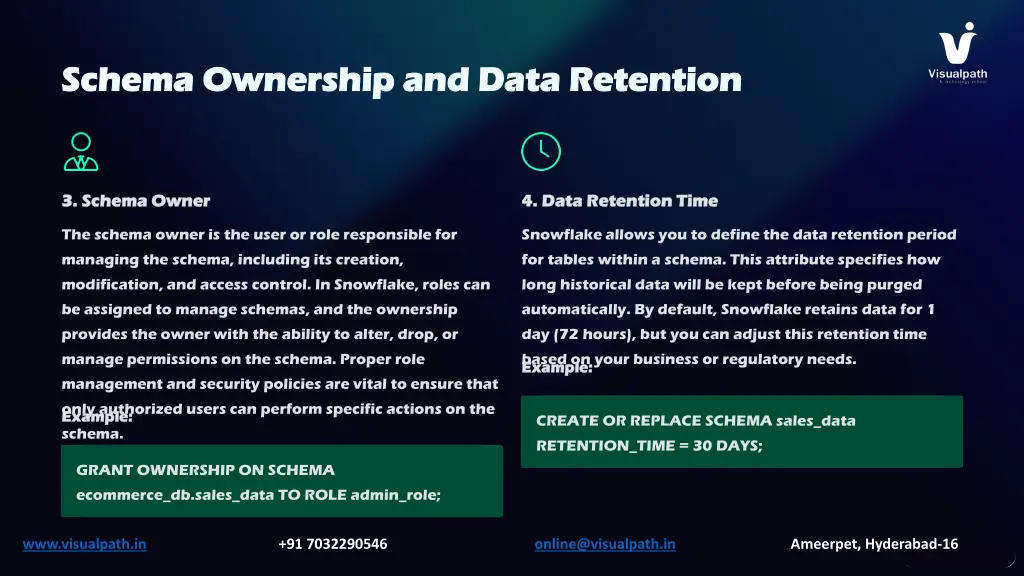 schema ownership and data retention schema