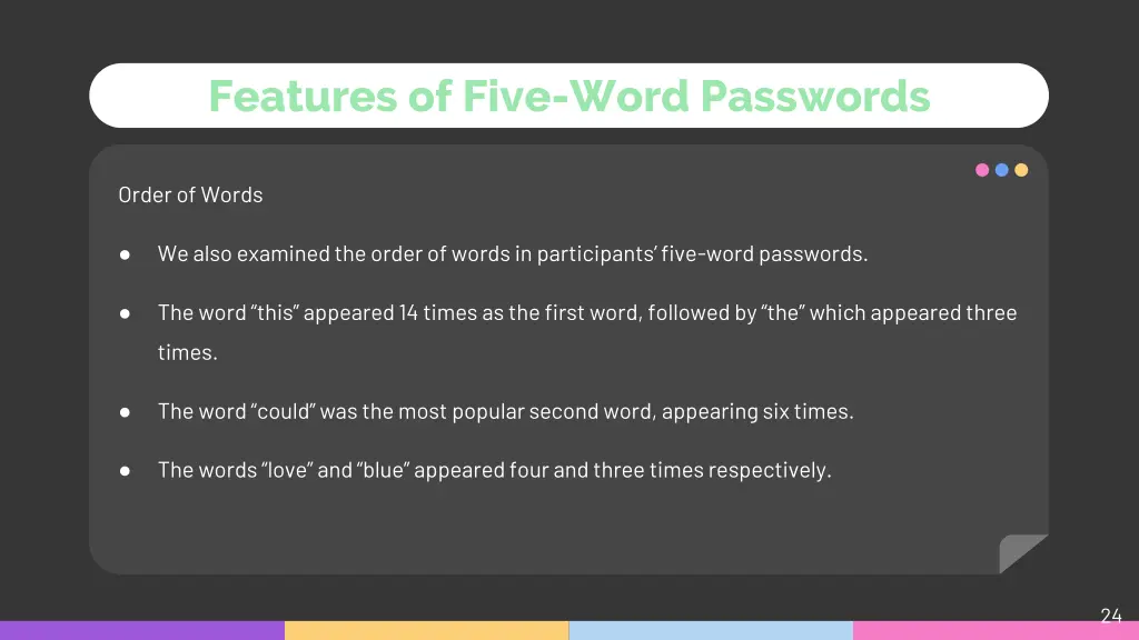 features of five word passwords 2