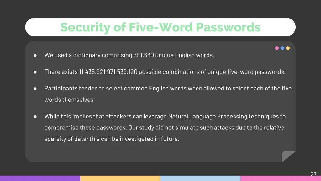 security of five word passwords