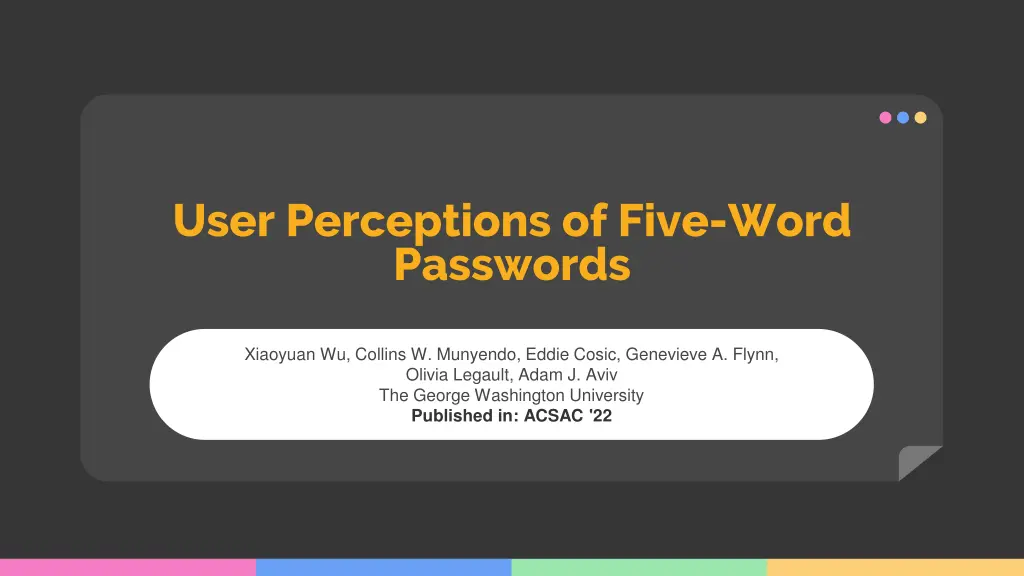 user perceptions of five word passwords