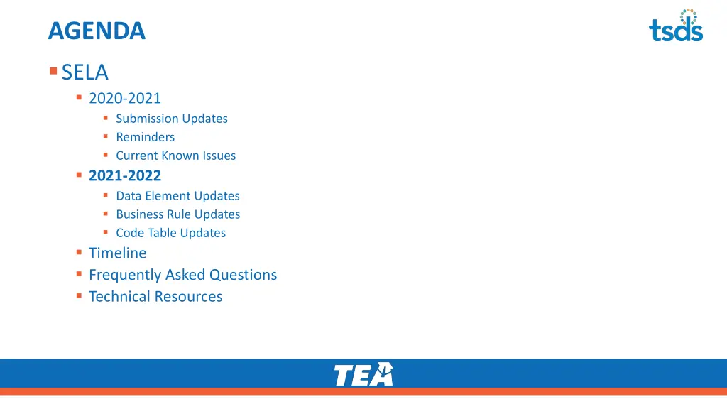 agenda sela 2020 2021 submission updates 2