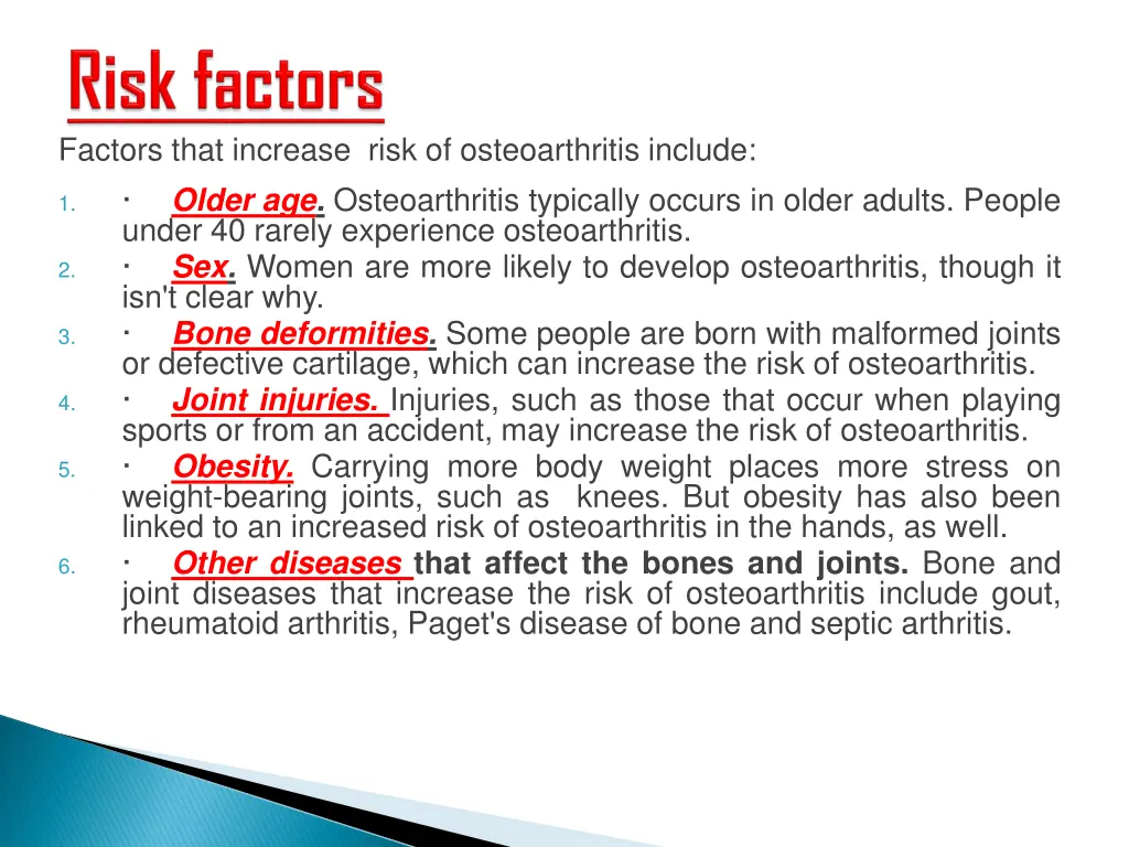 factors that increase risk of osteoarthritis