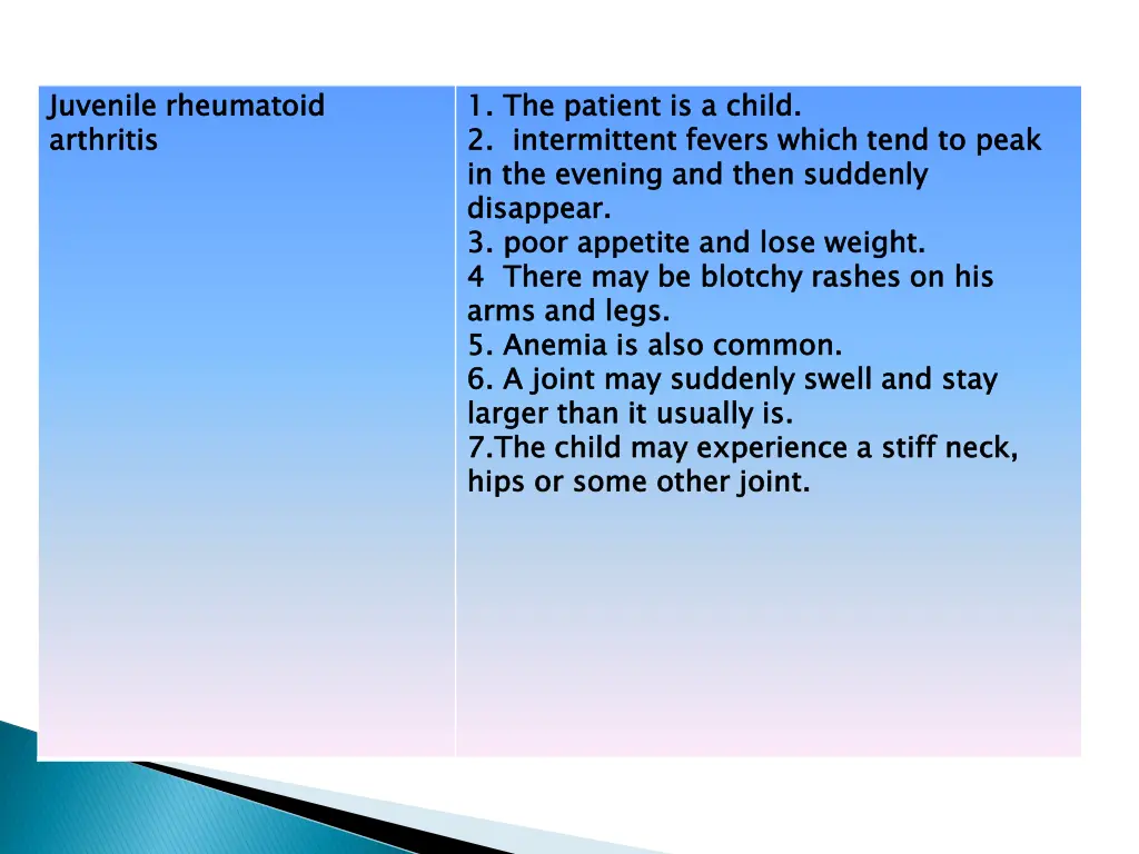 juvenile rheumatoid arthritis