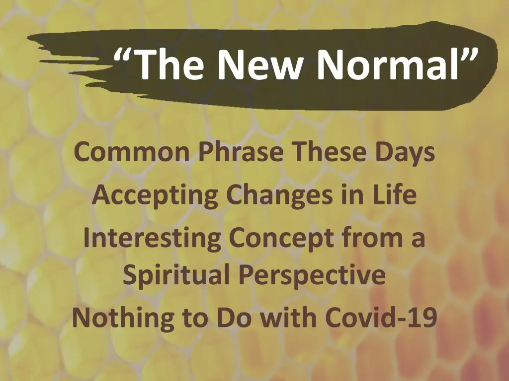 the new normal