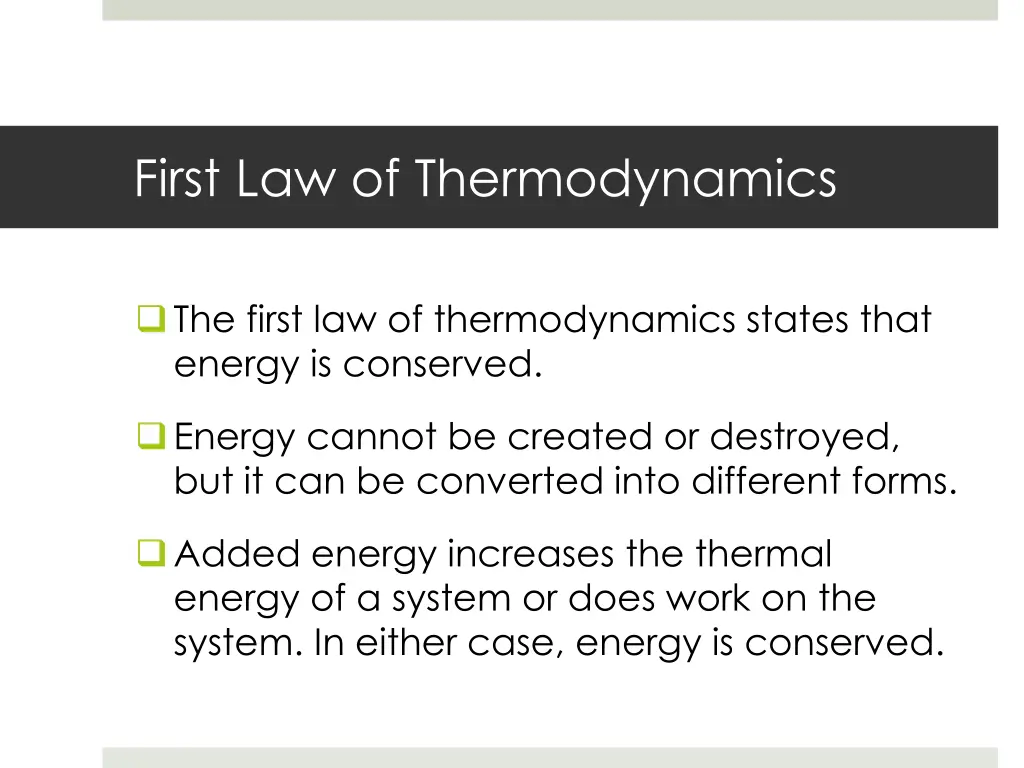first law of thermodynamics