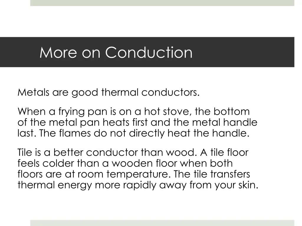 more on conduction