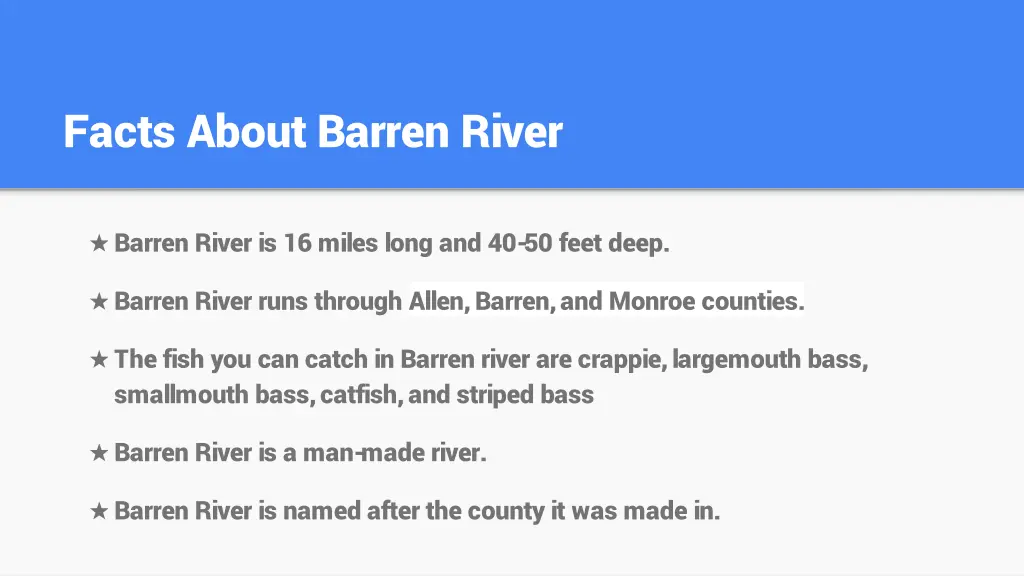 facts about barren river