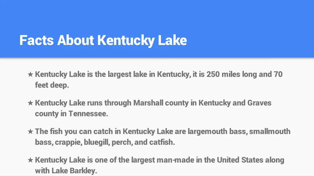 facts about kentucky lake