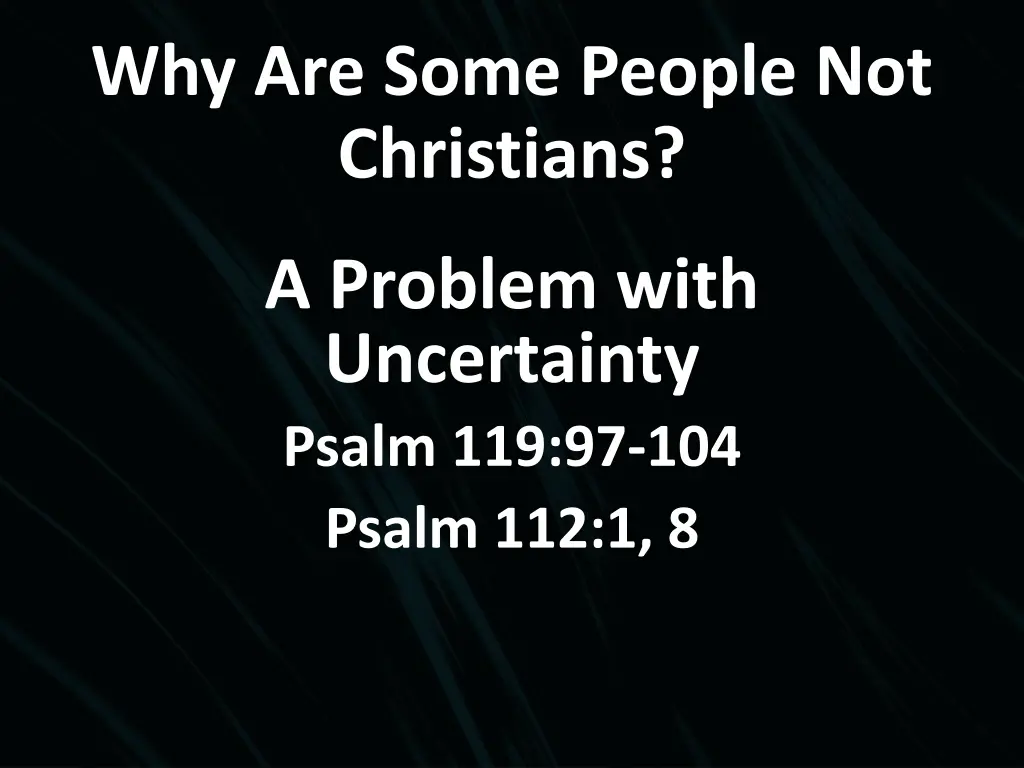 why are some people not christians 2