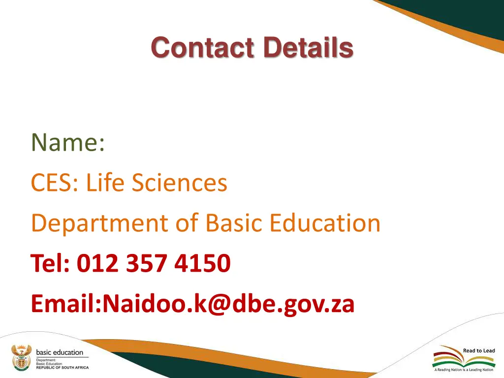 contact details