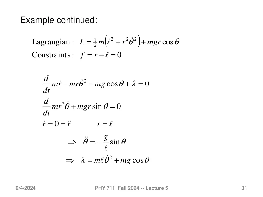example continued