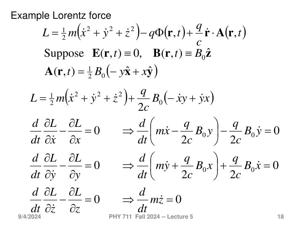 example lorentz force l