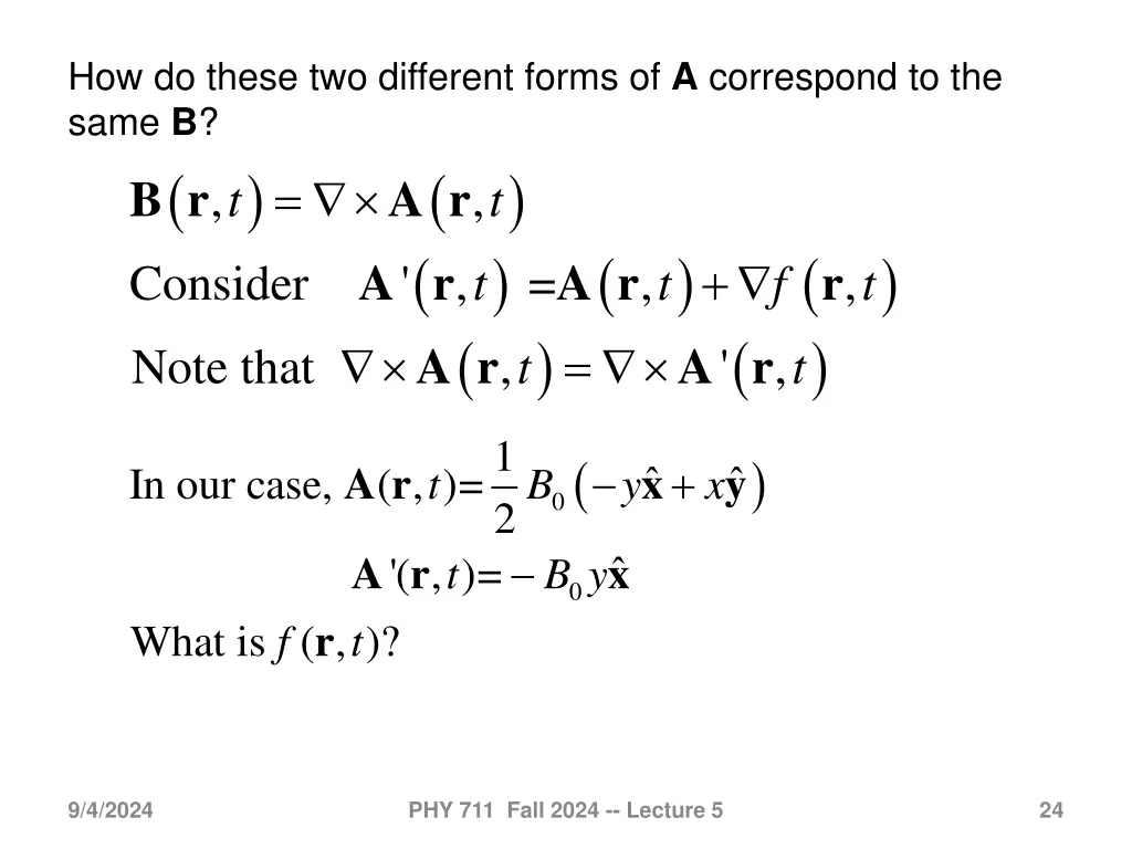 how do these two different forms of a correspond