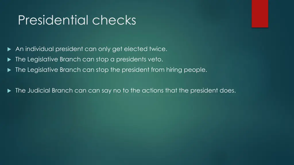 presidential checks