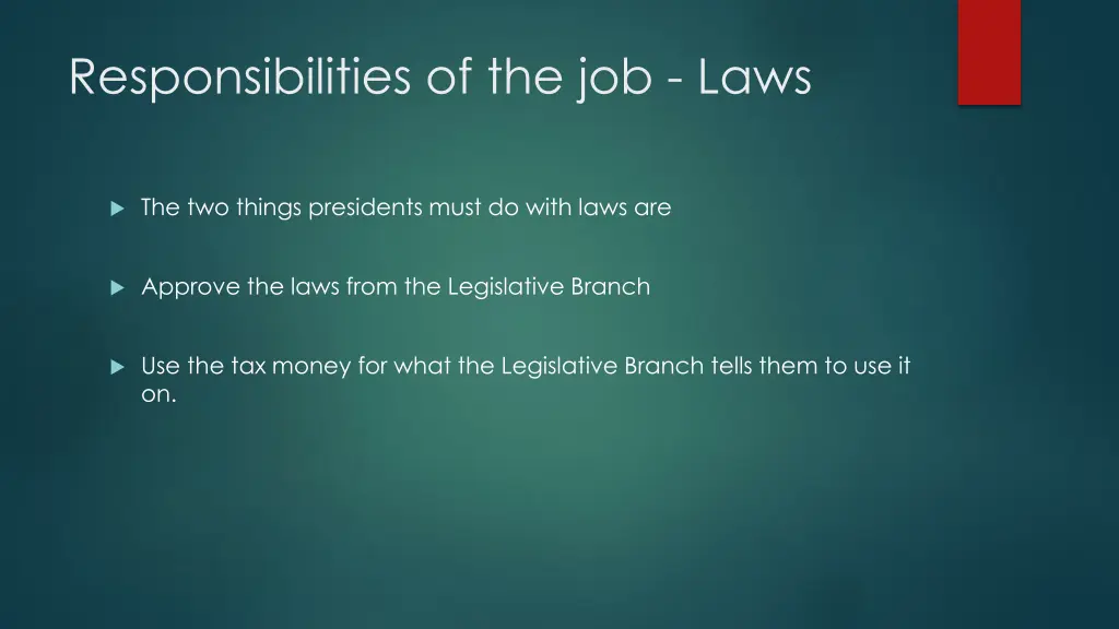 responsibilities of the job laws